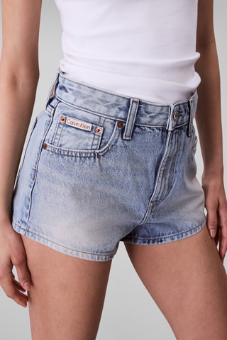Short en jean slim - Bleu