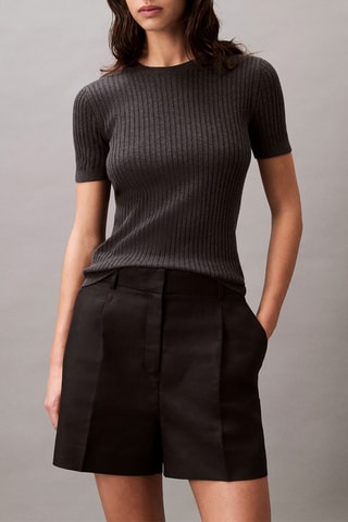 Short en lin - Noir