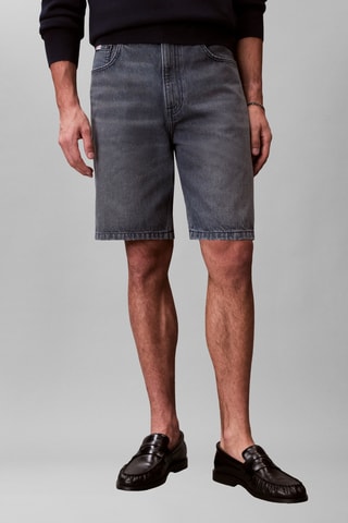 Bermuda relaxed en jean - Gris-bleu