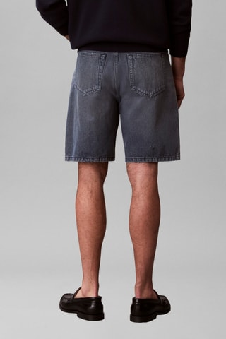 Bermuda relaxed en jean - Gris-bleu