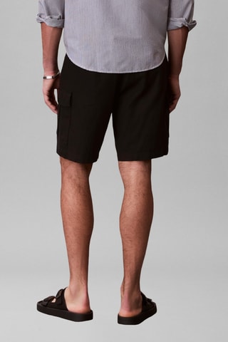 Short cargo regular en lin - Noir