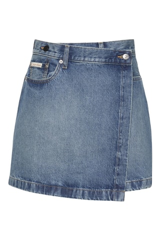 Minijupe portefeuille en jean - Bleu foncé