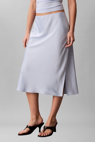 Jupe midi taille haute - Bleu clair