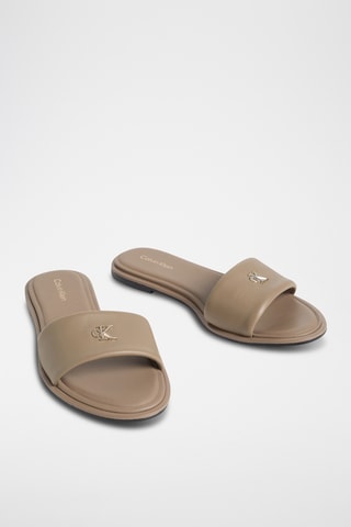 Mules en cuir - Taupe