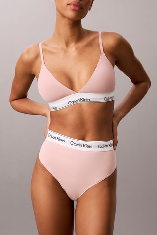 String taille haute - Rose poudré