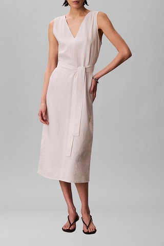 Robe droite en lin - Ecru
