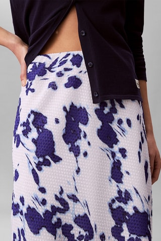 Jupe midi taille haute - Blanc