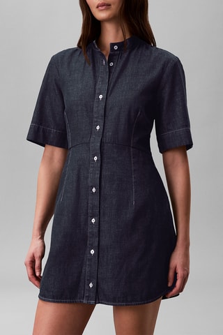 Robe chemise en jean - Bleu foncé