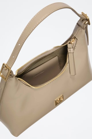 Sac porté épaule en cuir - Taupe