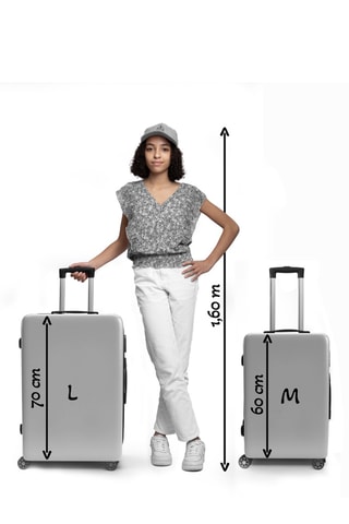 Weekendtrolley en Grote Trolley Trocadero (M/L) - 65/75 cm  - Zwart, bruin en zilverkleurig
