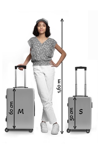 Handbagagetrolley en Weekendtrolley Trocadero (S/M) - 55/65 cm  - Zwart, bruin en zilverkleurig