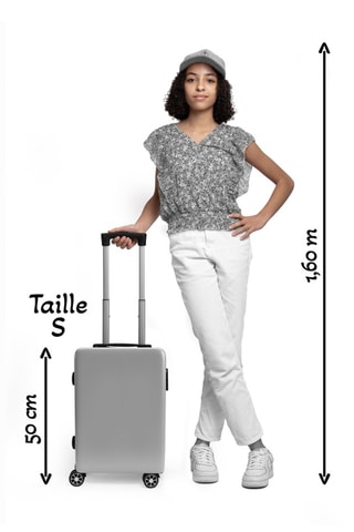 Handbagagetrolley Trocadero (S) - 55 cm  - Zwart, beige, bruin en zilverkleurig