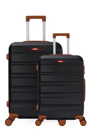 Handbagagetrolley en Weekendtrolley Nasa Falcon (S/M) - 55/65 cm - Zwart en bruin