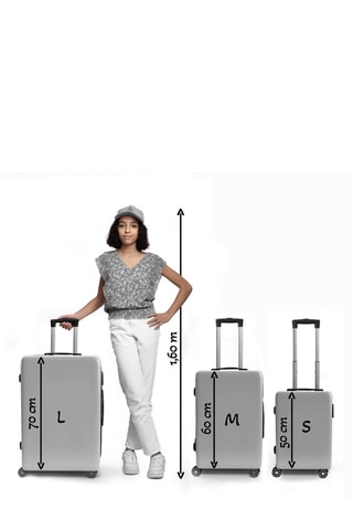 Set van 3 Trolleys Trocadero (S/M/L) - 55 / 65 / 75 cm  - Zwart, bruin en zilverkleurig