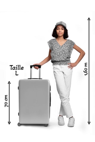 Grote Trolley Madeleine (L) - 70 cm - Zwart en bruin