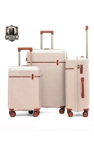Set van 3 Trolleys Courcelles (S/M/L) - 55 / 65 / 75 cm - Ecru