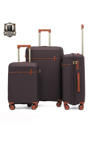 Set van 3 Trolleys Courcelles (S/M/L) - 55 / 65 / 75 cm - Paars