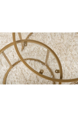 2 tables gigognes en verre Aurum - 42 x 39 x 42 / 60 x 43 x 60 cm