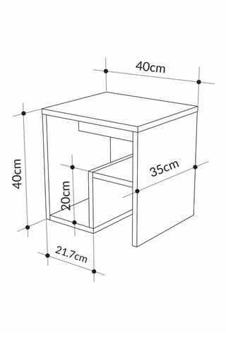 Table d'appoint Bon - 40 x 40 x 21,7 cm