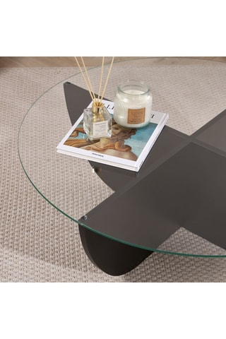 Table basse en verre - 90 x 30 x 90 cm