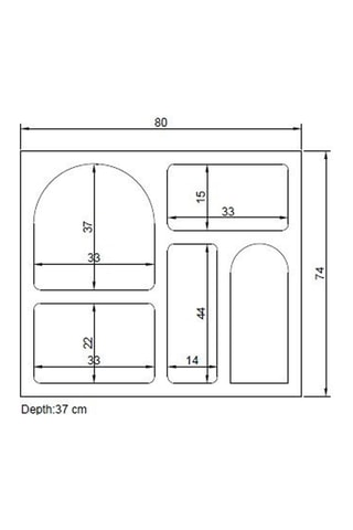 Console Lesa - 80 x 74 x 35 cm
