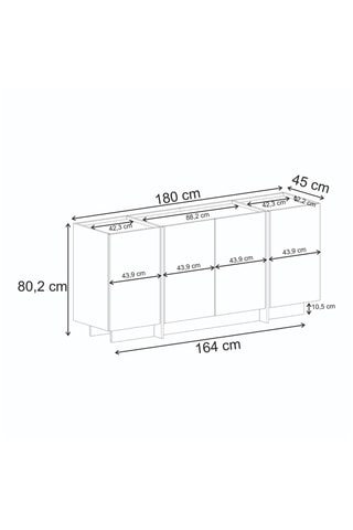 Console 4 portes Dorma - 180 x 45 x 80,2 cm