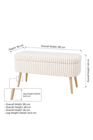 Banc-coffre - Blanc cassé - En lin