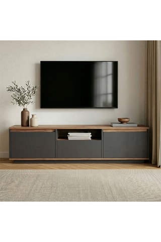 Meuble TV 3 abattants - 160 x 42 x 29,5 cm