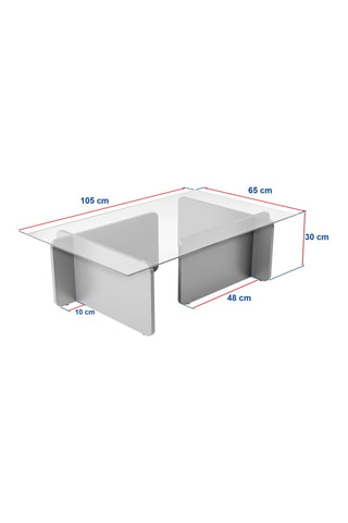 Table basse en verre Flavio - 105 x 30 x 65 cm