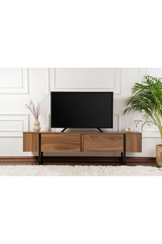 Meuble TV 2 abattants Serenity - Imitation bois