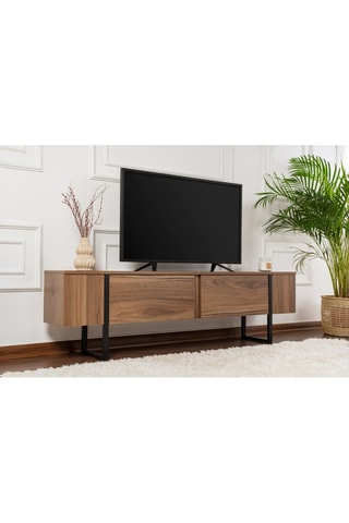 Meuble TV 2 abattants Serenity - Imitation bois