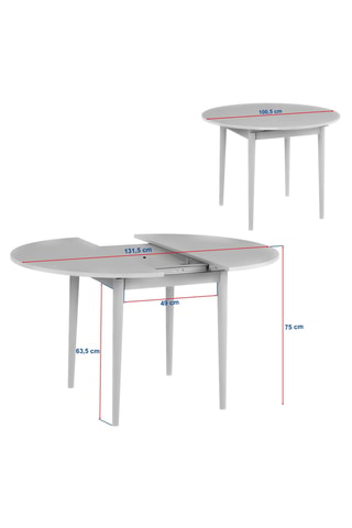 Table à manger ovale extensible Viona - 100/131 x 75 x 100 cm