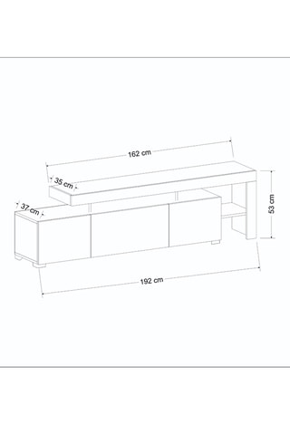 Meuble TV 3 portes - 192 x 53 x 37 cm