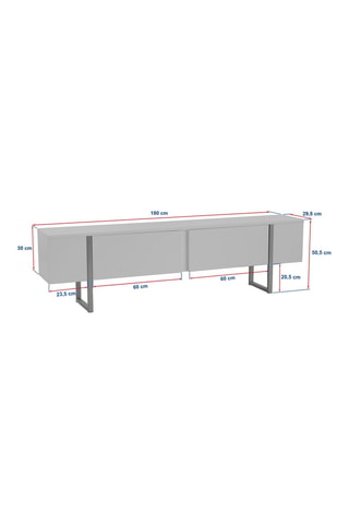 Meuble TV 2 abattants - 180 x 30 x 29,5 cm