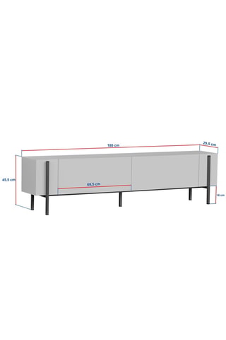 Meuble TV 2 abattants - 180 x 45,5 x 29,5 cm