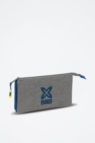 Trousse - Bleu cobalt et gris chiné