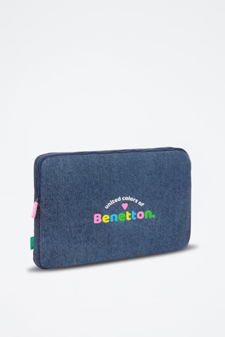 Housse de protection en jean pour portable 15,6'' - Bleu