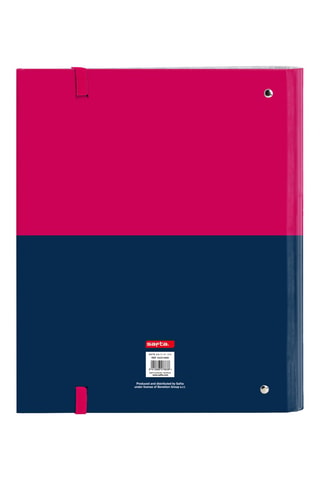 Classeur à anneaux - Fuchsia et bleu marine- 27 x 3,5 x 32 cm