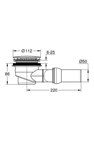 Sortie horizontale pour receveur de douche