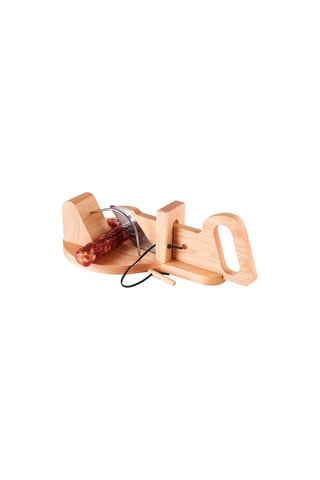 Trancheuse à saucisson en bois et en acier inoxydable