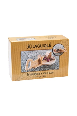 Trancheuse à saucisson en bois et en acier inoxydable