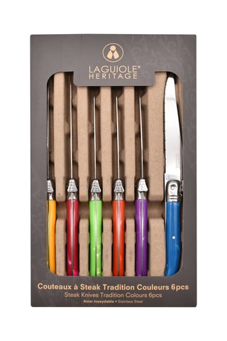 6 couteaux à steak en acier inoxydable - 23 cm