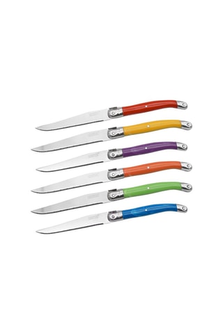 6 couteaux à steak en acier inoxydable - 23 cm