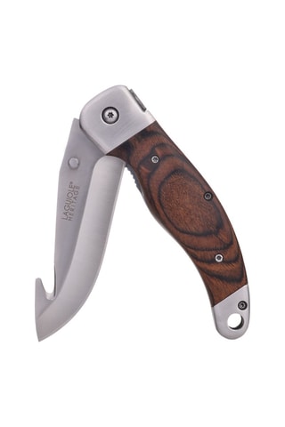 Couteau pliable en bois de pakka et coffret en cuir Heritage  - Naturel