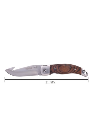 Couteau pliable en bois de pakka et coffret en cuir Heritage  - Naturel