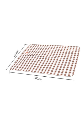 Nappe de pic-nique - 150 x 200 cm - Blanc et marron