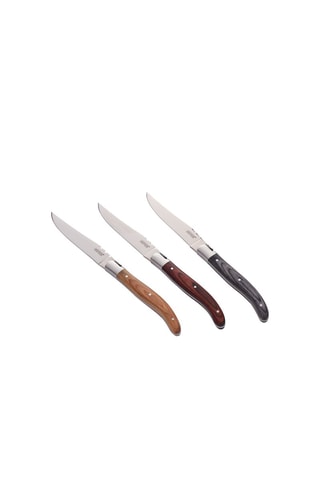 6 couteaux à steak en bois de pakka