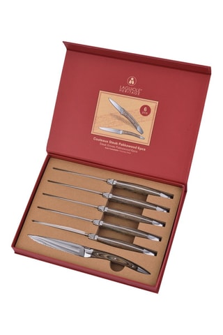 6 couteaux à steak en acier inoxydable - 23 cm