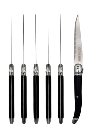 6 couteaux à steak en acier inoxydable