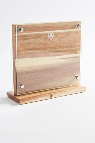 Support à couteaux en acacia et verre trempé - 4 à 6 pièces par rangée